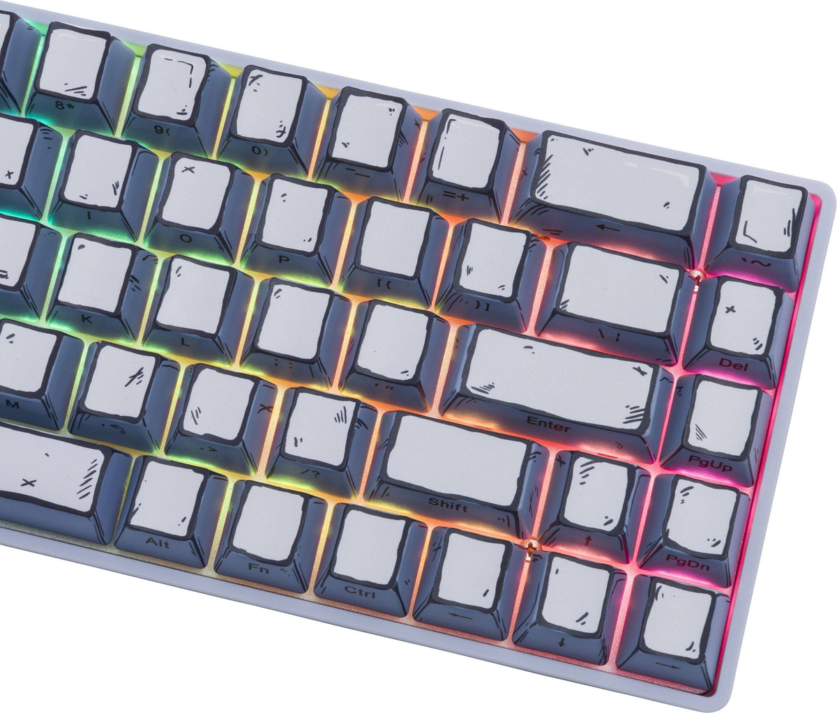Higround - Basecamp 65+ 65% Wired Mechanical Lubed TTC Milky Switch Gaming Keyboard with RGB Backlighting - Celshade