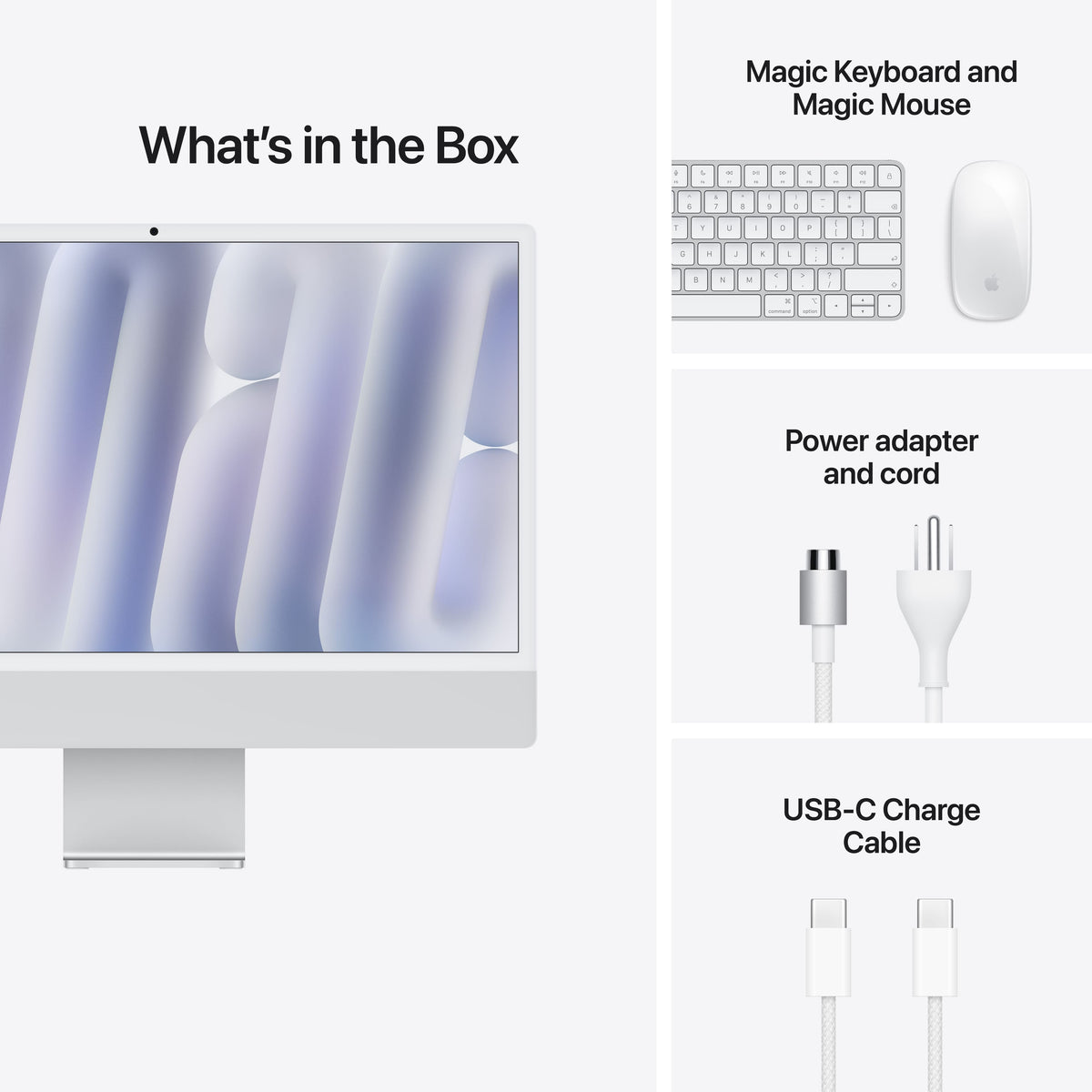 Apple - iMac 24-inch All-in-One - M6 chip - 10 Core CPU - 10 Core GPU - Standard Glass - 16GB Memory - 256GB SSD - Silver