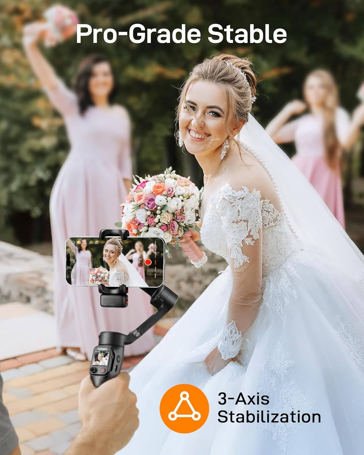 Hohem - iSteady V3 Ultra 3-Axis Gimbal Stabilizer for Smartphone w/ AI Tracking, Detachable Touch Remote, Tripod, & Light - Black