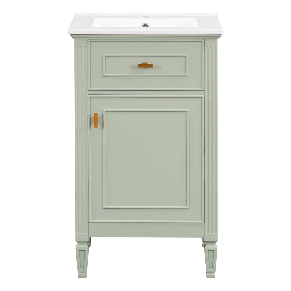 Tocador de baño con lavabo, estante ajustable y cajón abatible