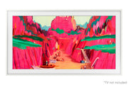 Samsung - 85" The Frame Customizable Bezel - Modern - White