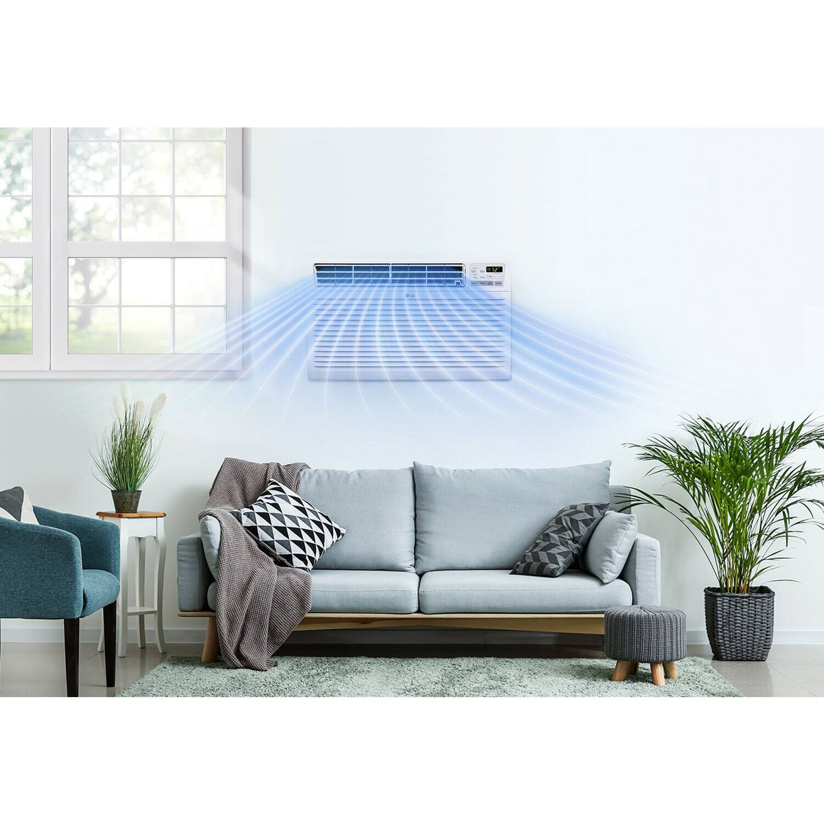 LG - 530 Sq. Ft. 11,800 BTU Through-the-Wall Air Conditioner - White