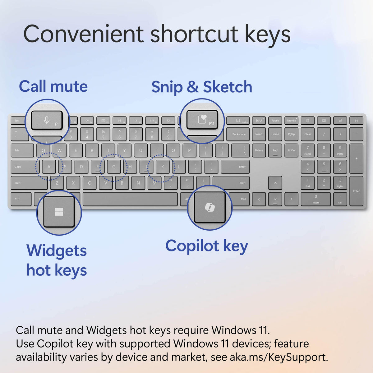 Microsoft - Surface Keyboard (2nd Edition) - Full-size Wireless Optical - Silver