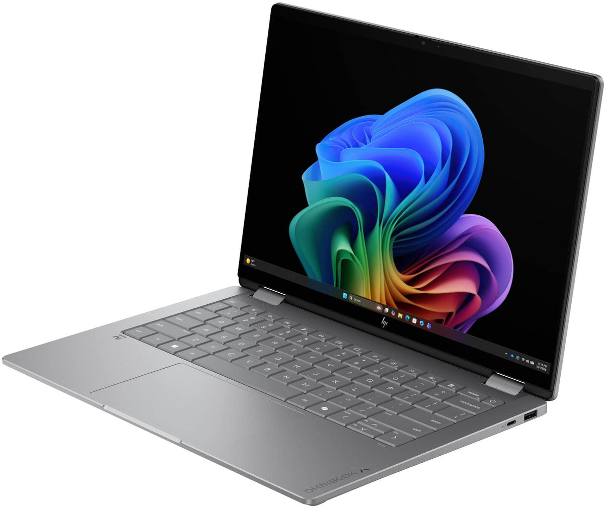 HP - OmniBook X Flip 2-in-1 - 14" 2K OLED Touchscreen Laptop - Intel Core Ultra 7 (2026) - 16GB Memory - 1TB SSD - Copilot+ - Meteor Silver