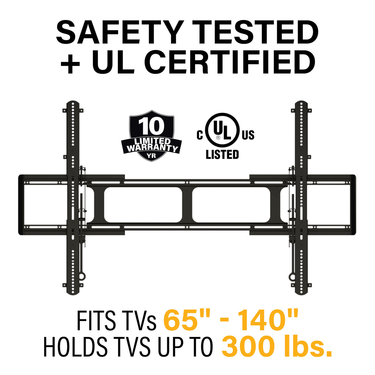SANUS Elite - Fixed Position TV Wall Mount For 65"- 140" TVs up to 300 lbs. - Designed for Extra Large TVs - Black