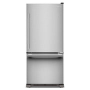 KitchenAid - 19 Cu. Ft. 30-Inch Standard-Depth Bottom Mount Refrigerator with Right Door Swing - Stainless Steel