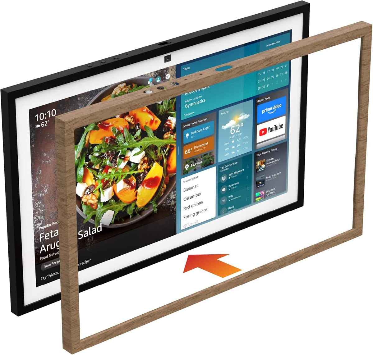 Amazon - Echo Show 21 Frame - Light wood