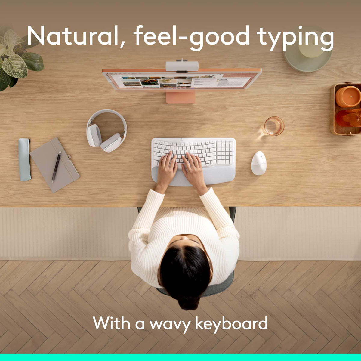 Logitech - Wave Keys for Mac and Lift Vertical for Mac Wireless Ergonomic Keyboard and Mouse Bundle for macOS/iPadOS - Off-White