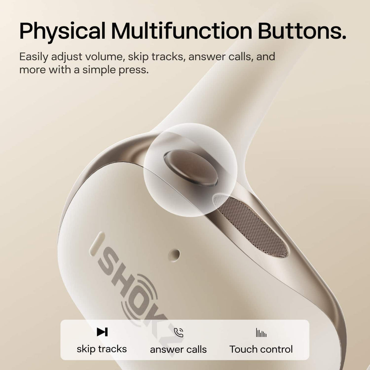Shokz - OpenFit 2 Open-Ear True Wireless Earbuds - Beige