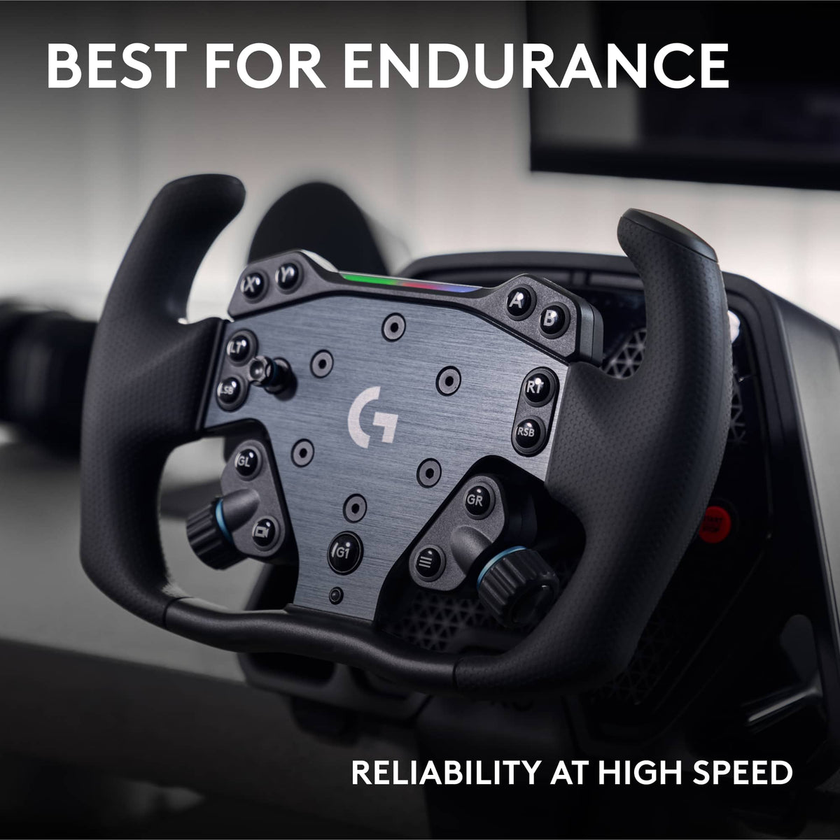 RS Track Wheel - Universal Sim Racing Steering Wheel Compatible with Logitech G RS Wheel Hub - Black