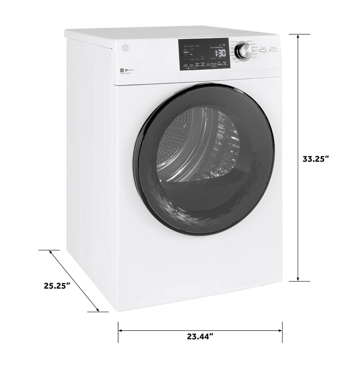 GE - 4.3 Cu. Ft. Stackable 14-Cycle Electric Dryer - White