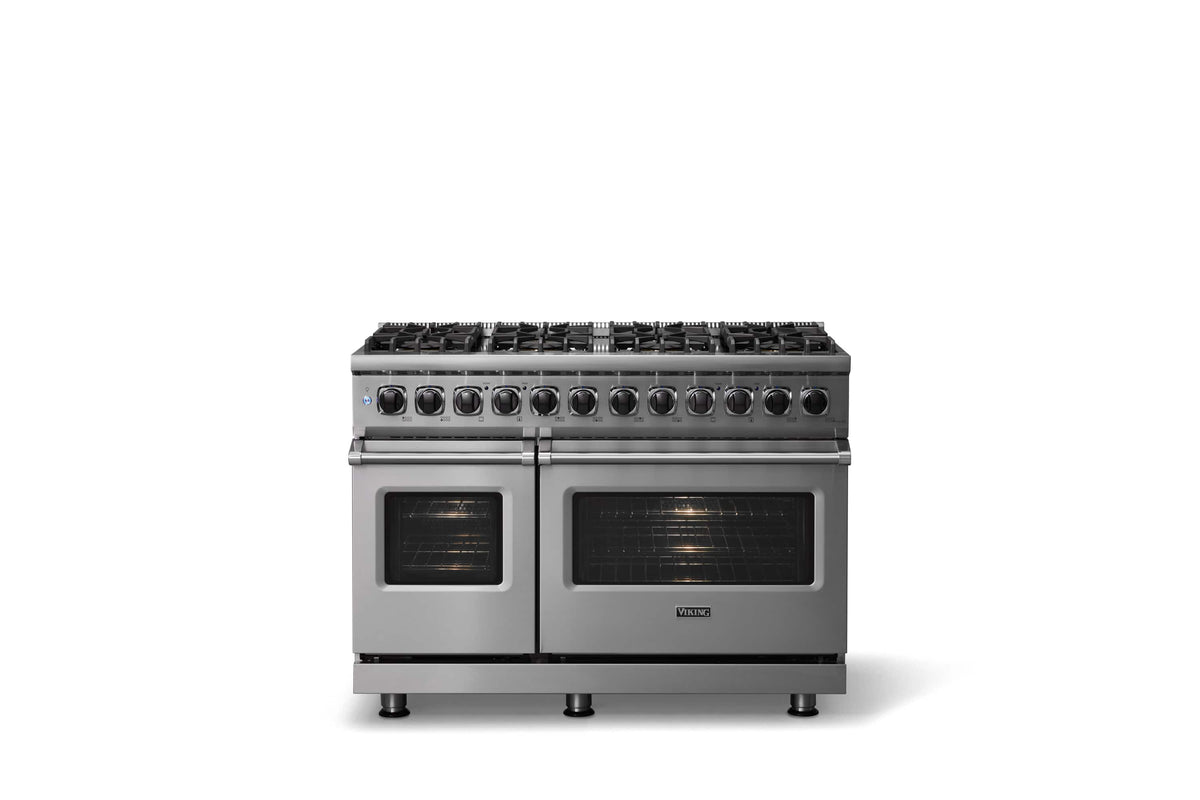 Viking - 48 in. Wide 8 Burner 5-Series Gas Open Burner Range - Stainless Steel