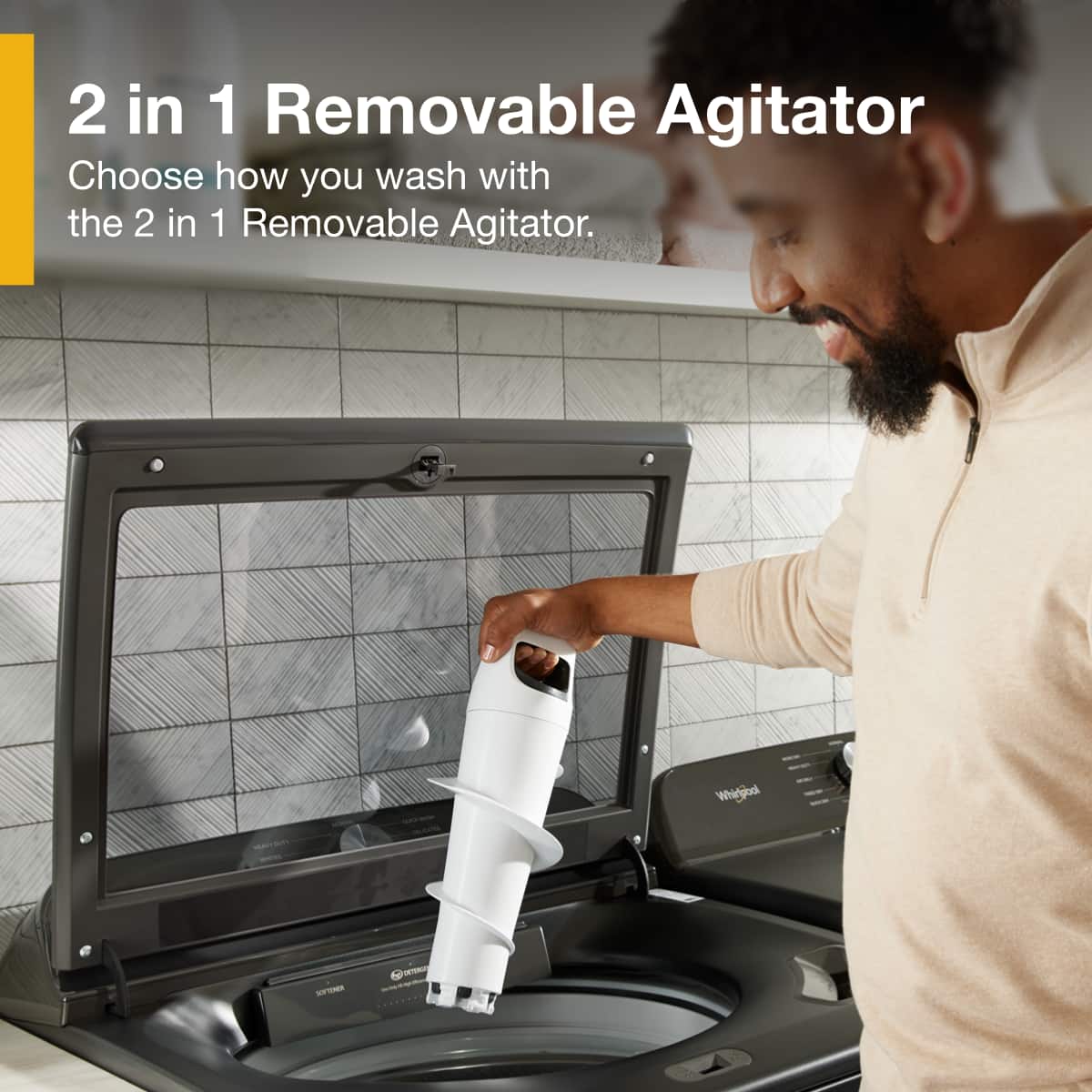 Whirlpool - 5.3 Cu. Ft. High Efficiency Top Load Washer with 2 in 1 Removable Agitator - Volcano Black
