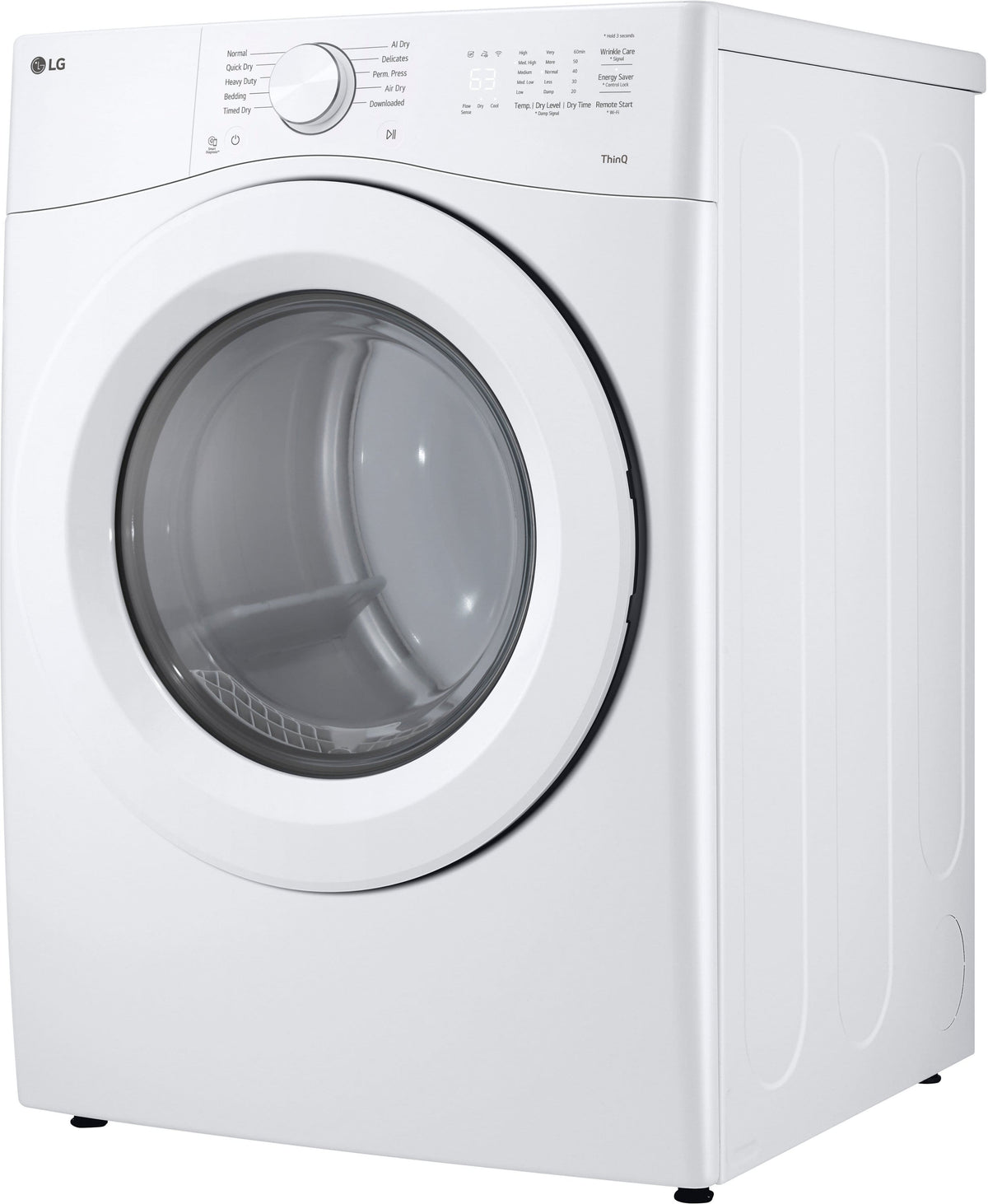 LG - 7.4 Cu. Ft. Ultra Large Stackable Smart Electric Dryer with AI Sensor Dry and LoDecibel Quiet Operation - White