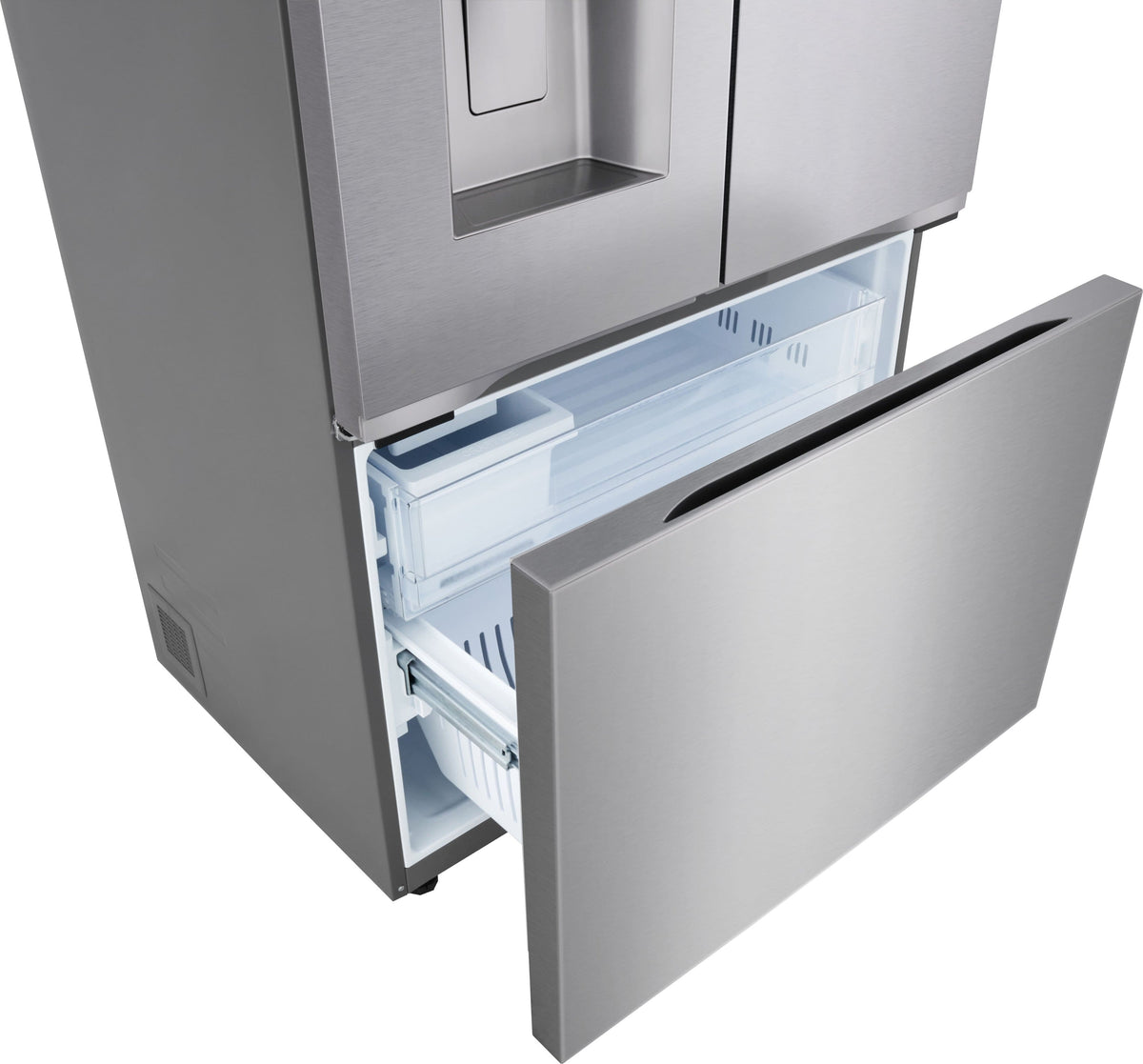 LG - 36-in Wide Counter-Depth MAX 23.7 Cu. Ft. 3-Door Smart French Door Refrigerator with Zero Clearance Hinge System - PrintProof Stainless Steel Look