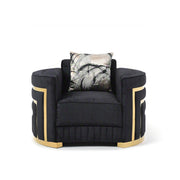 Soledad - Chair Upholstered With Hued Accents - Black