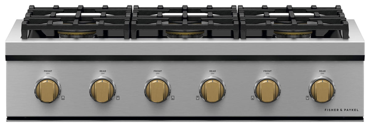 Fisher & Paykel - Pro Rangetop Dial Kit, 36 in, 6 Burner - Brass