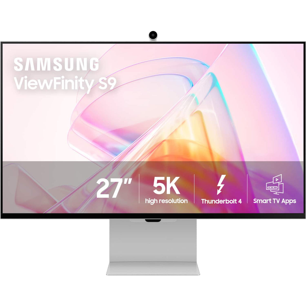 Samsung - 27" ViewFinity S9 5K IPS Smart Monitor with Matte Display, Thunderbolt 4 and SlimFit Camera - Silver