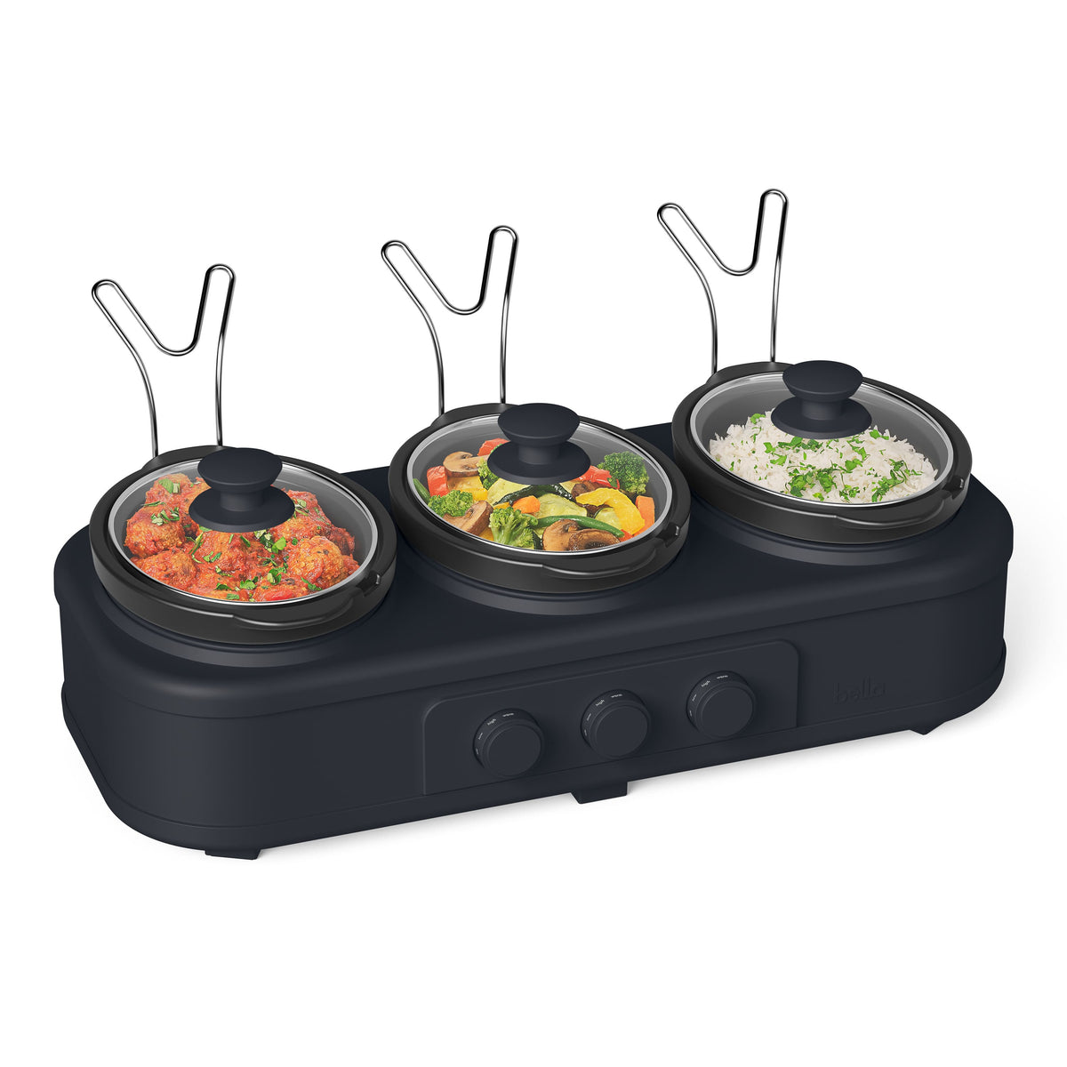 Bella - SAVOR Triple 1.5-qt. Slow Cooker - Slate