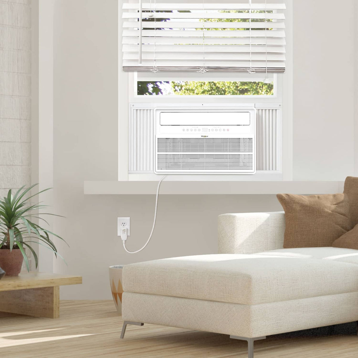 Whirlpool - 15,000 BTU Window Mounted Inverter Air Conditioner with Remote Control - White