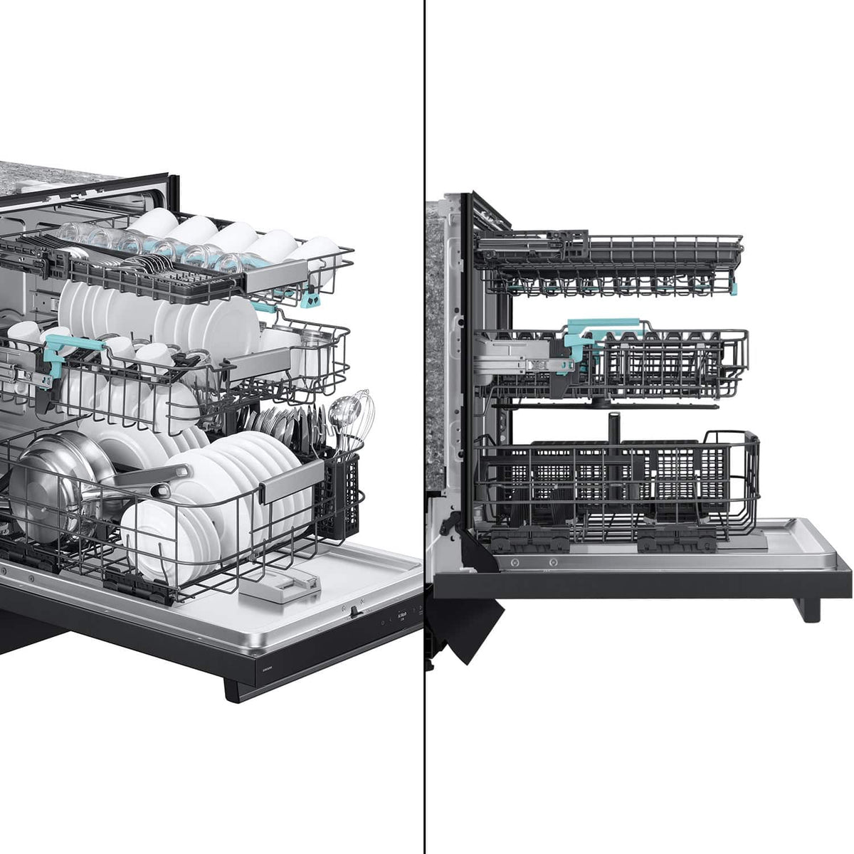 Samsung - 38 dBA Bespoke AI Dishwasher with 3rd Rack Washing System - Matte Black Steel