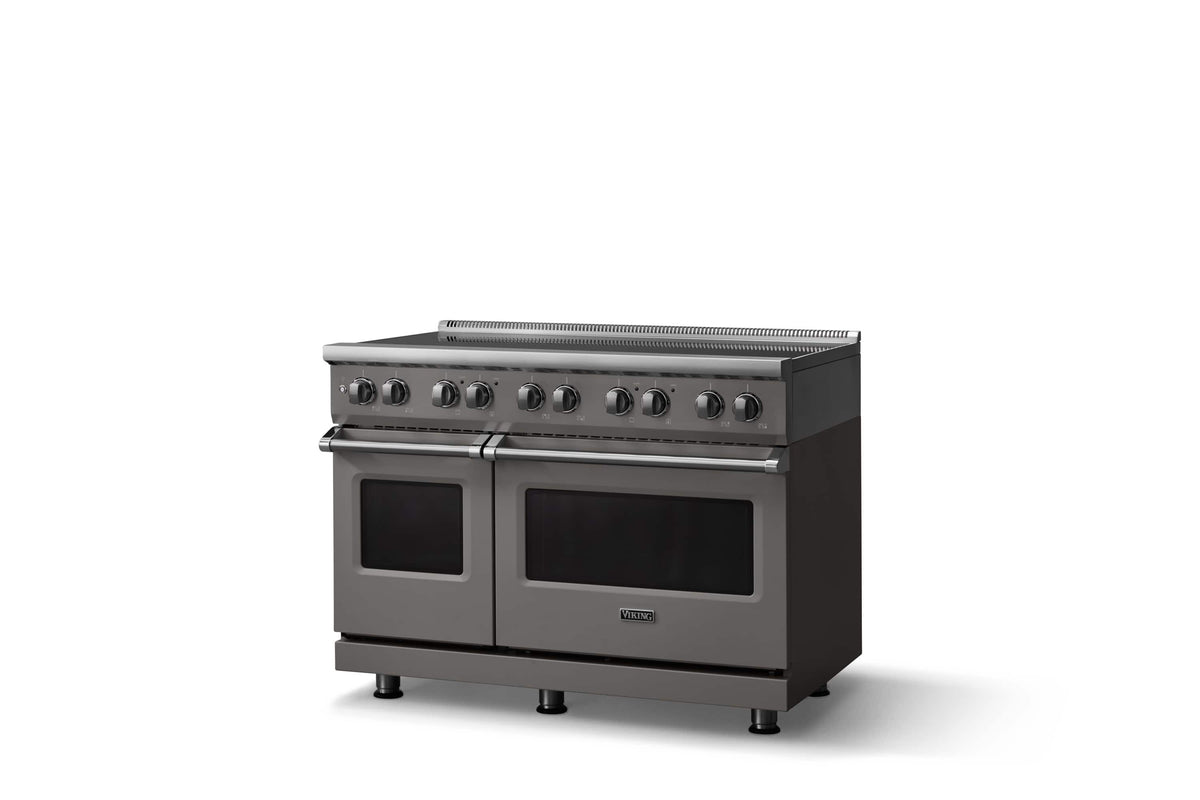 Viking - 48 in. Wide 6 Elements Pro 5 Series 7.3 Cu. Ft. Freestanding 6 Element Induction Convection Range - Damascus Gray