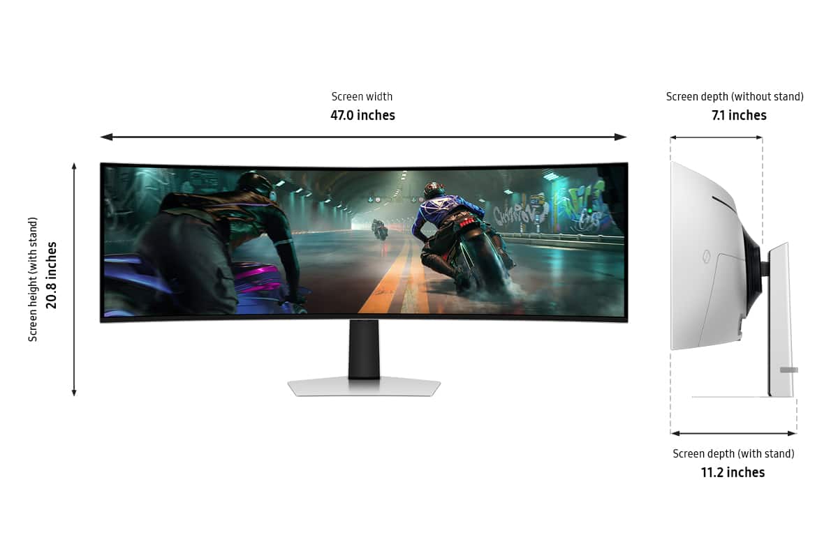 Samsung - 49" Odyssey OLED G9 (G91SD) Dual QHD 144Hz 0.03ms G-Sync Compatible Curved Gaming Monitor - Silver