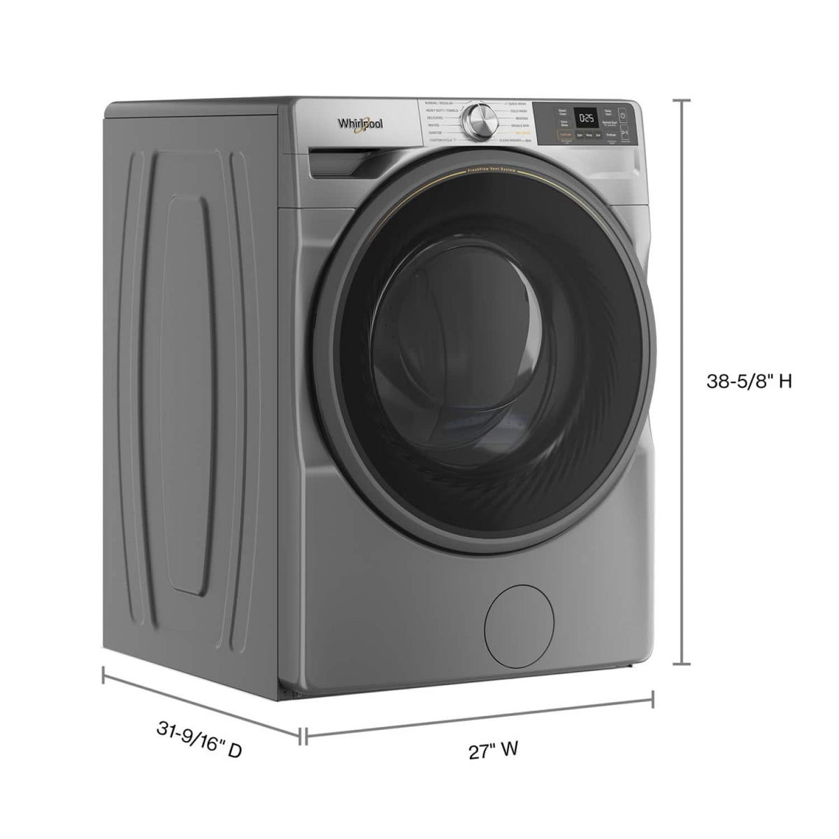 Whirlpool - 4.5 Cu. Ft. Smart Front Load ENERGY STAR® Washer with FreshFlow™ Vent System - Radiant Silver