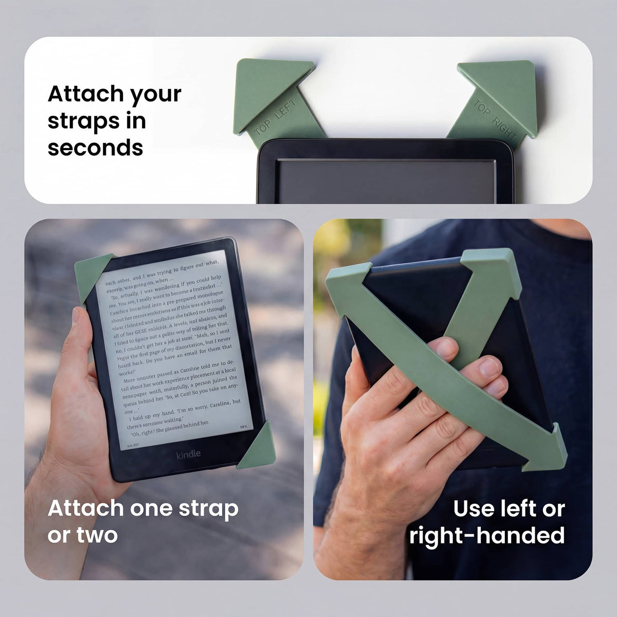 Strapsicle - Premium Silicone Straps for Kobo Clara BW/Color (2022-2024) - Sage Green