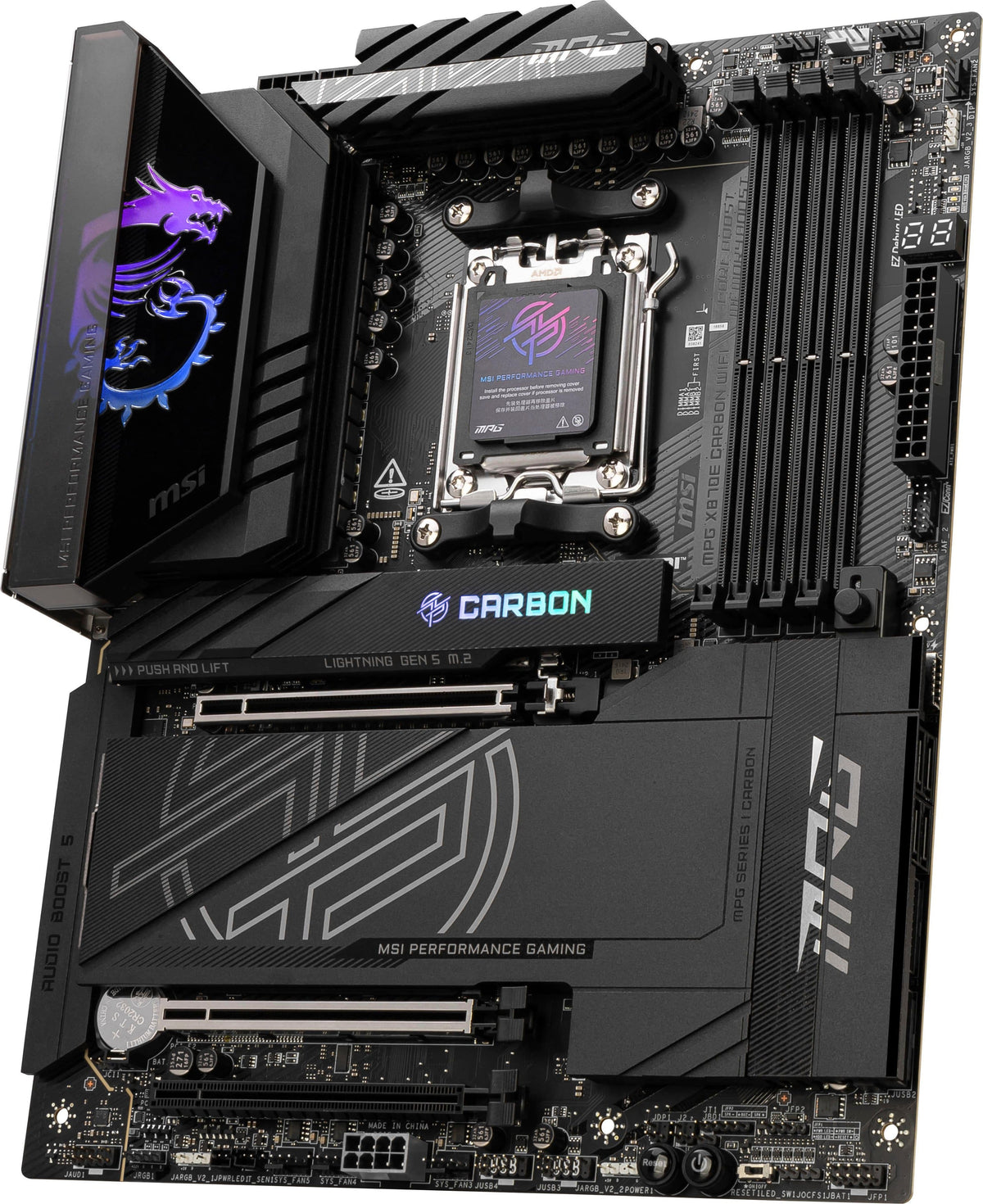 MSI - MPG X870E CARBON WIFI (Socket AM5) AMD X870E ATX DDR5 Wi-Fi 7 Motherboard - Black