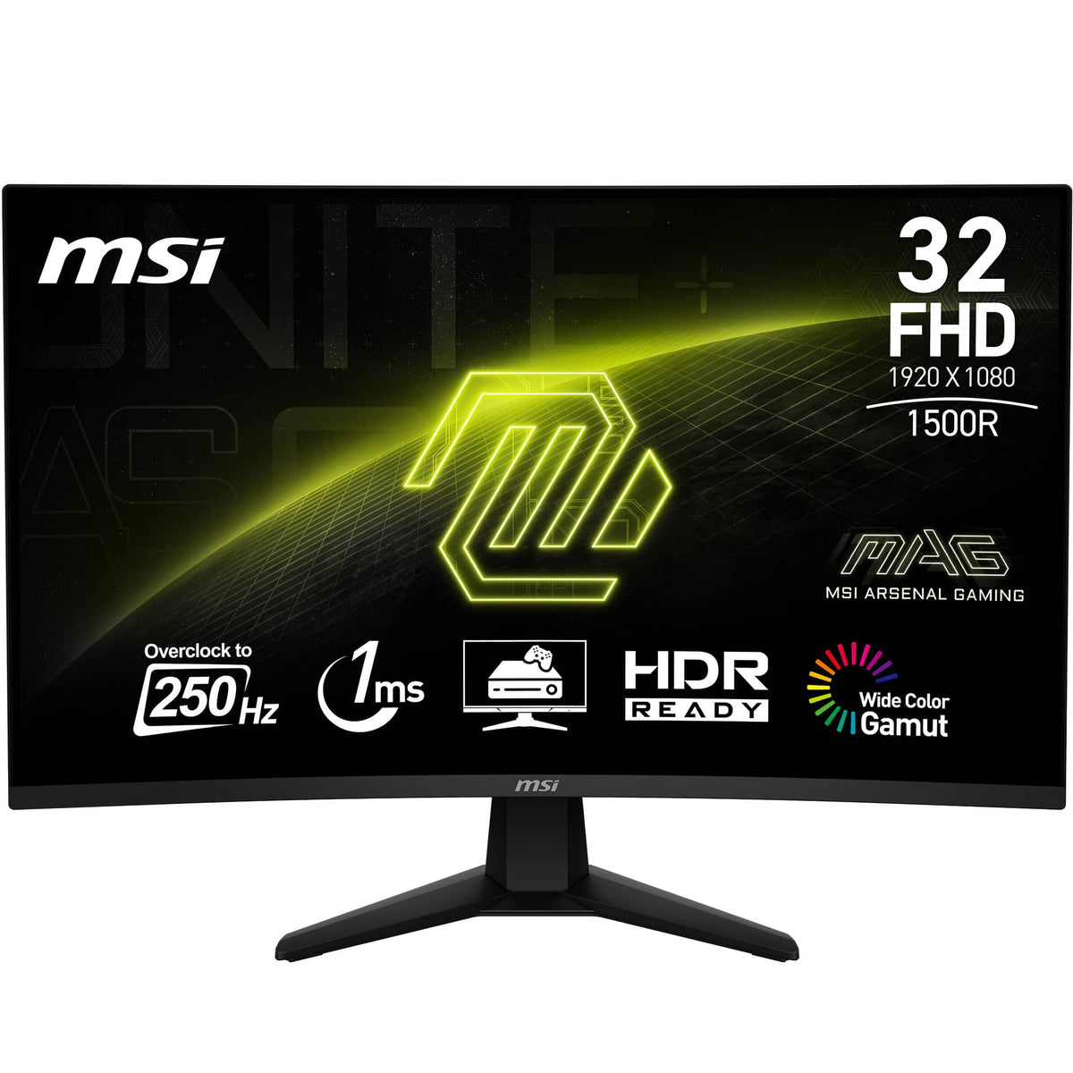 MSI - MAG 32C6X 32" LCD FHD 250Hz 1ms Adaptive Sync Gaming Monitor with HDR ready (DisplayPort, HDMI) - Metallic Black