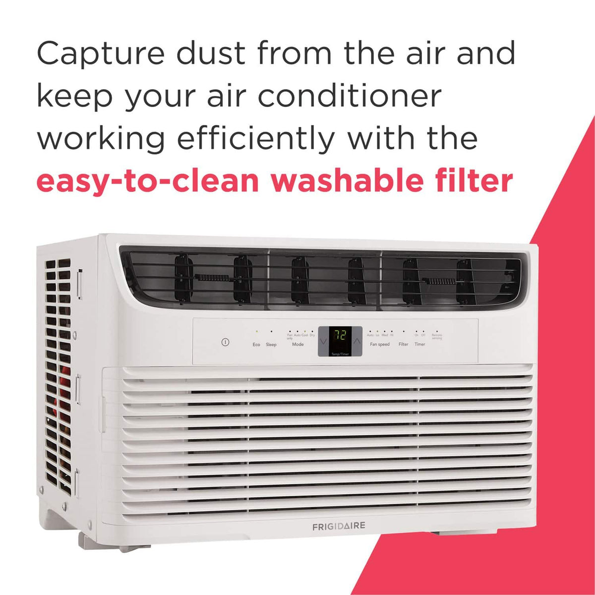 Frigidaire - 115V 6,000 BTU 250 Sq. Ft. Smart Window Air Conditioner with Remote - White