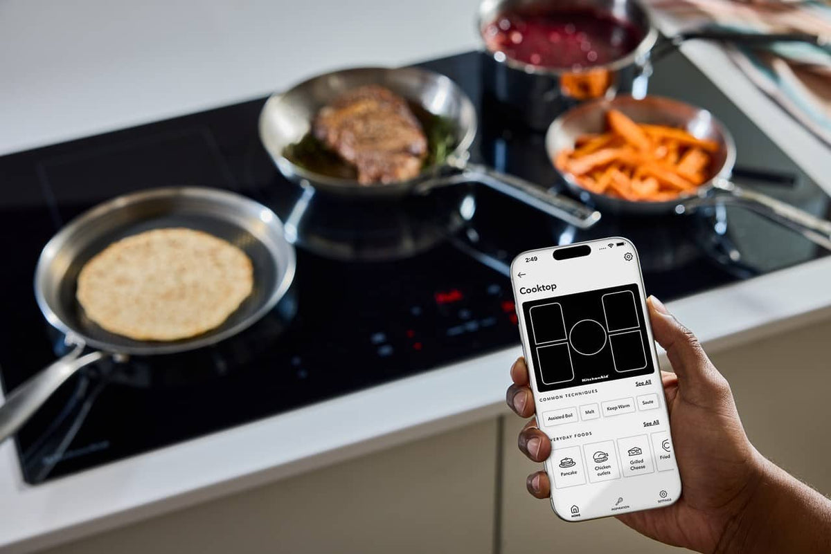 KitchenAid - 36 in. Wide 5 element Electric Induction Cooktop withTemp Cook Induction Technology - Black