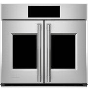 Monogram - Statement 30" Smart Built-In Single Electric Convection Wall Oven with No-Preheat Air Fry and Digital Recipe Box - Stainless Steel