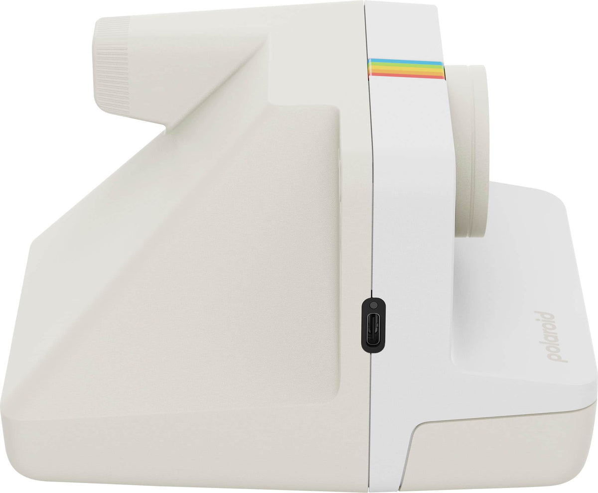 Polaroid - Now Gen 3 Instant Camera + Color Film Bundle (8 Photos) - Pebble White