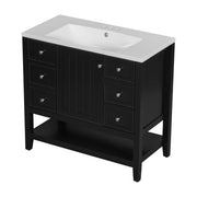 Tocador de baño moderno con lavabo
