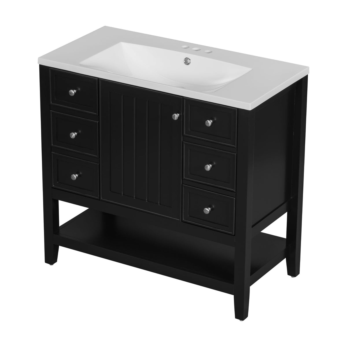 Tocador de baño moderno con lavabo