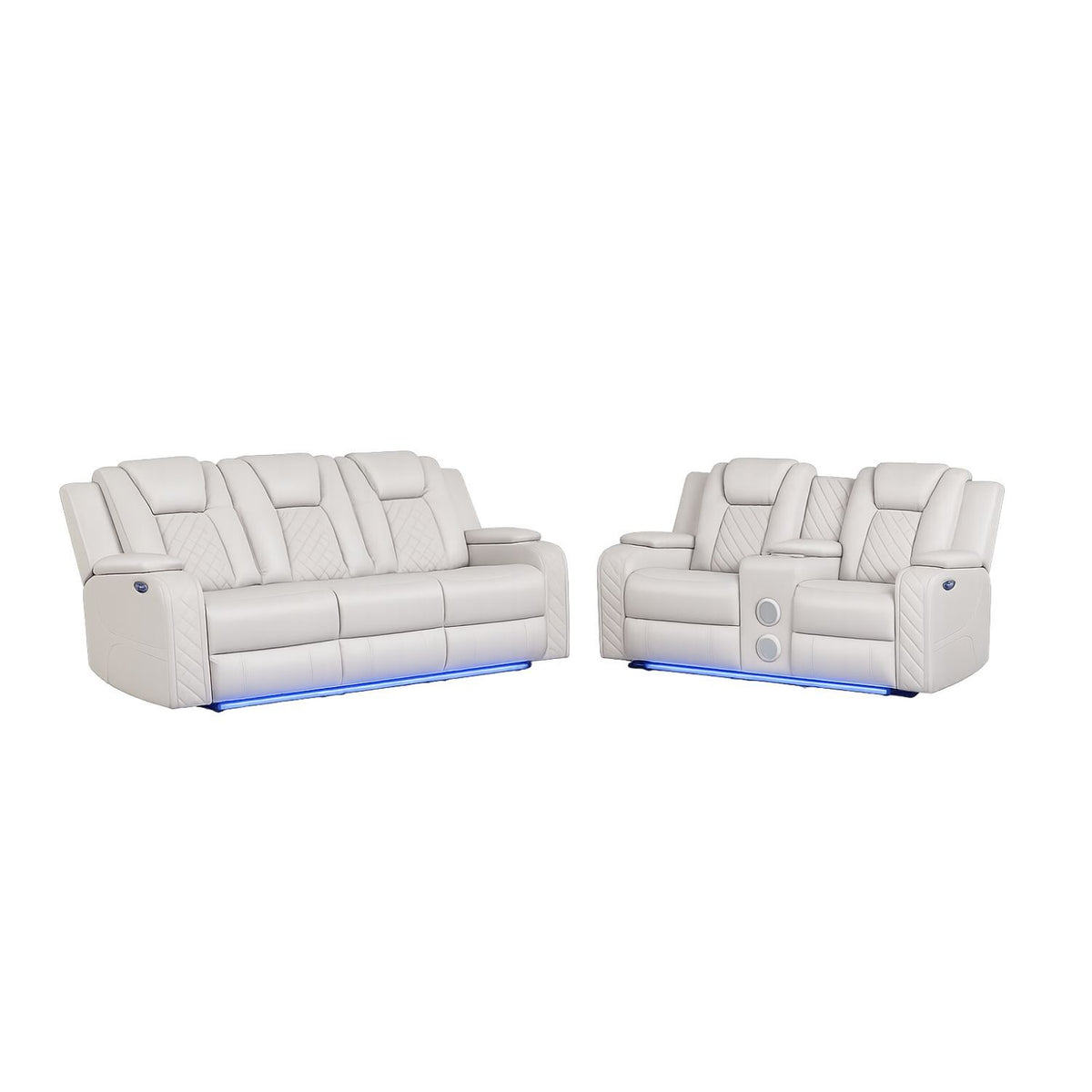 Benz - Sofá reclinable eléctrico con cabeceros ajustables y luces LED ambientales