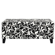 Luxury Storage Ottoman With Floral Patterned Fabric, Soft-Close Hinges, Multi Functional