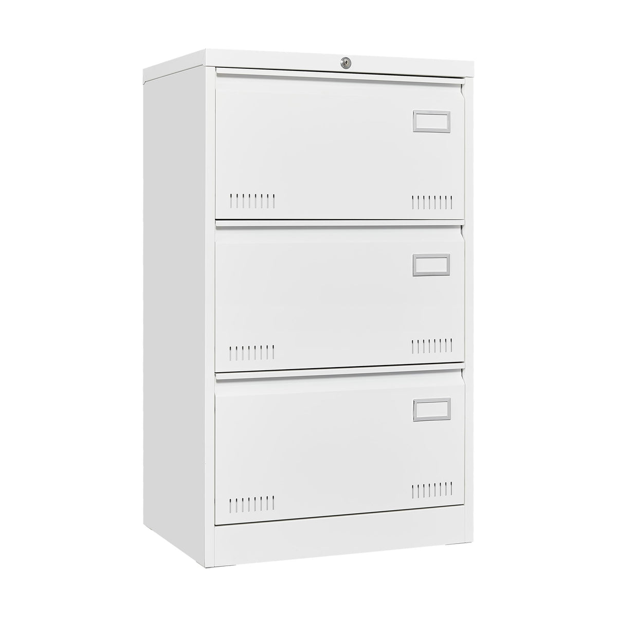 Archivador Gabinete lateral de archivos de 3 cajones, archivadores metálicos con cerradura de tres cajones, archivador de oficina con cajones con cerradura para oficina en casa