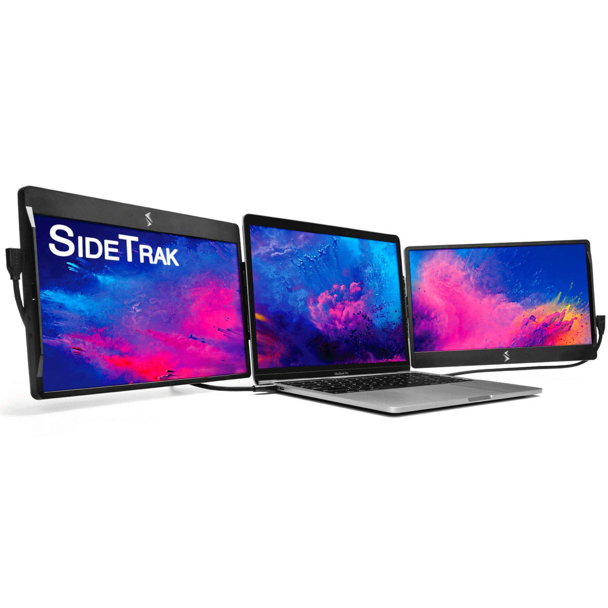 SideTrak - Swivel Triple 12.5" Attachable Portable Monitor - Black