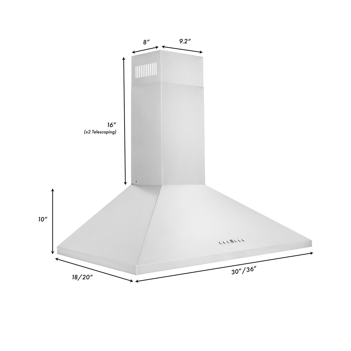 ZLINE - 30 inches - Externally Vented - Wall Range Hood - Stainless Steel
