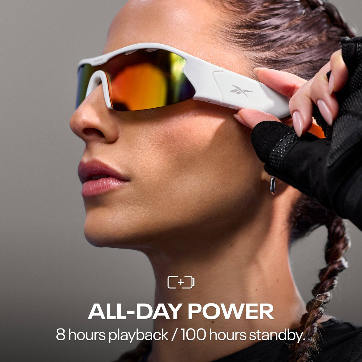 Reebok Flash Smart Eyewear Powered by Lucyd - White/Red