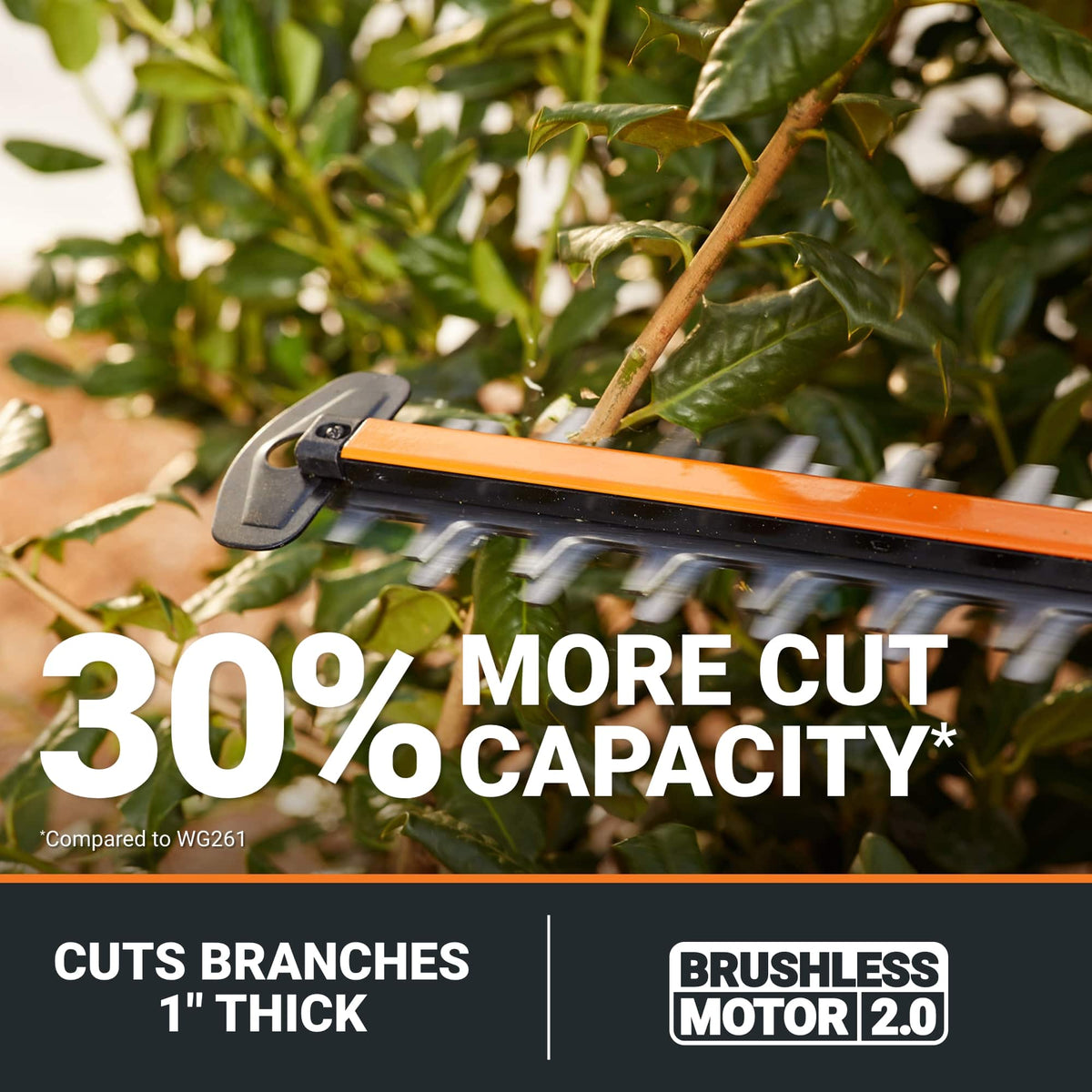 WORX - Nitro WG263 20V 22" Cordless Hedge Trimmer - Black