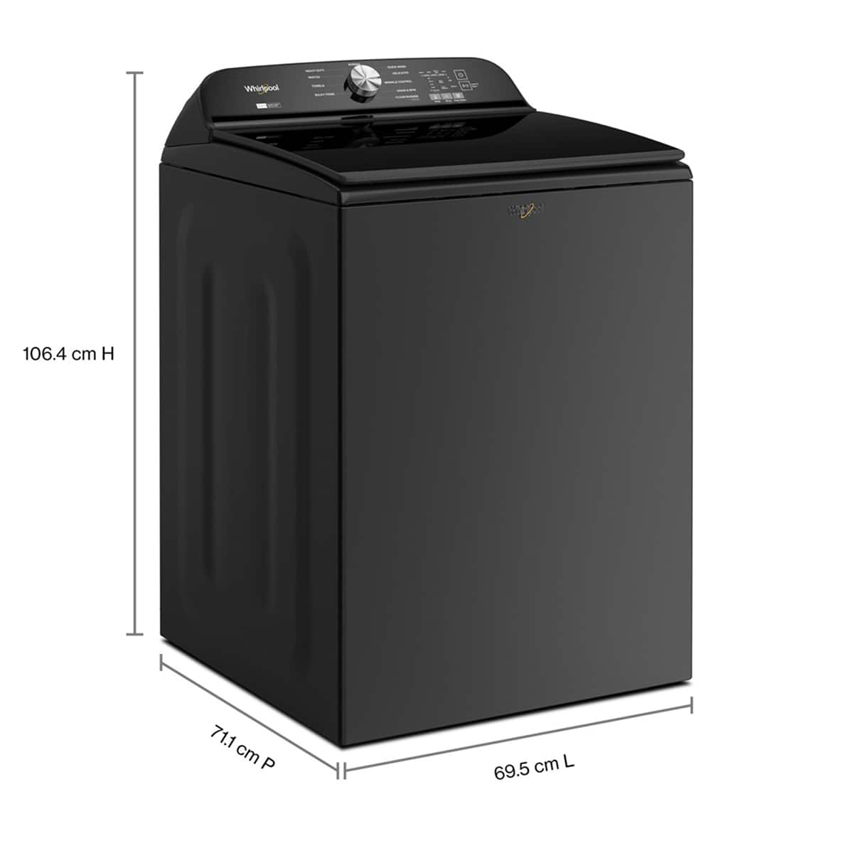 Whirlpool - 5.3 Cu. Ft. High Efficiency Top Load Washer with 2 in 1 Removable Agitator - Volcano Black