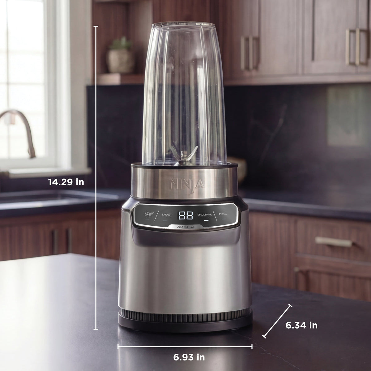 Ninja - Nutri-Blender Pro Personal Blender with Auto-iQ - Cloud Silver