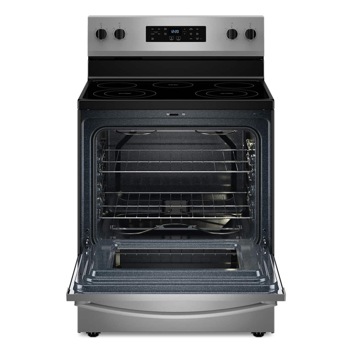 Whirlpool - 30 in. Wide 5 elements 5.3 cu. ft. Freestanding Electric Range with Cooktop Flexibility - Stainless Steel
