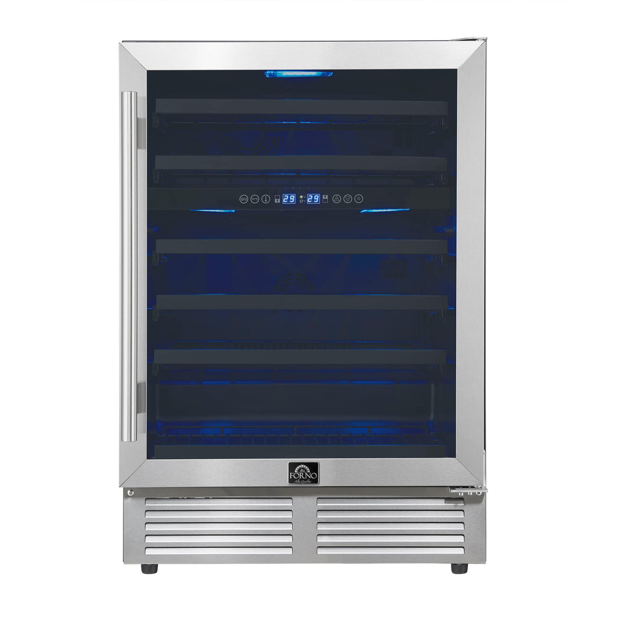 Forno Appliances - Bacchino 51-Bottle Convertible Dual Zone Wine Cooler - Stainless Steel