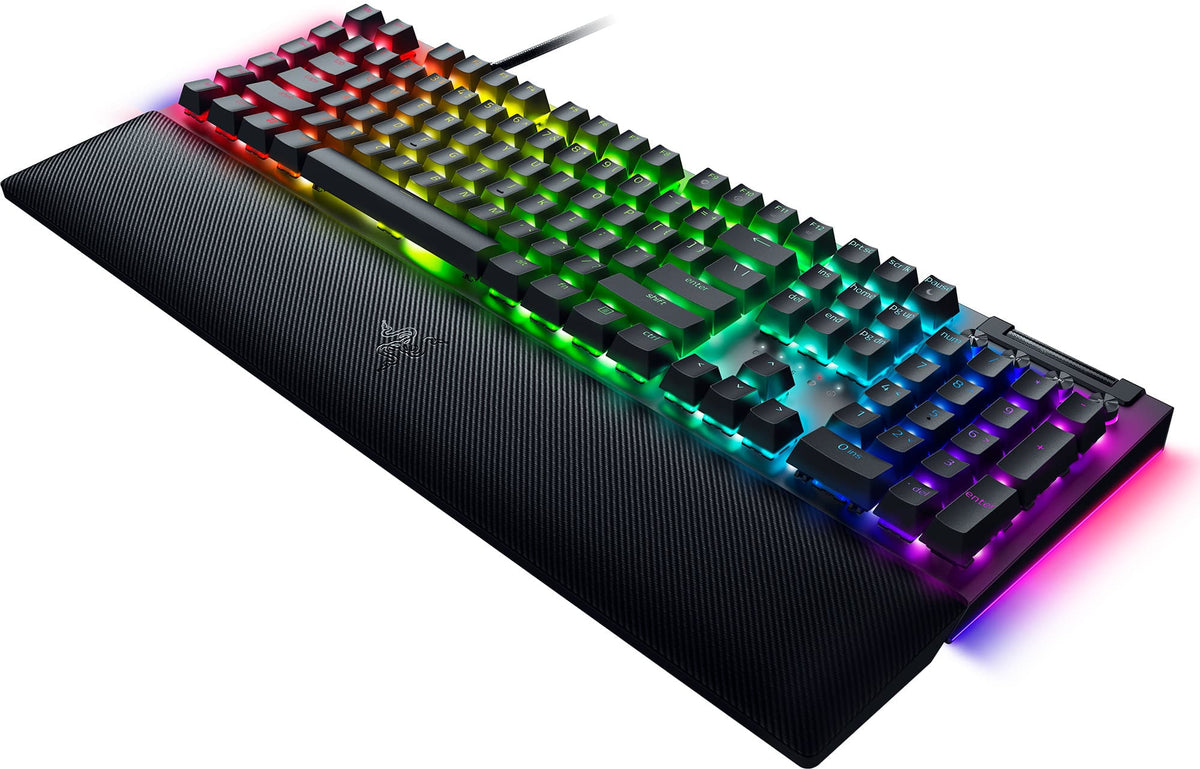 Razer - BlackWidow V4 Full Size Wired Mechanical Green Clicky Switch Gaming Keyboard with Chroma RGB Backlighting - Black