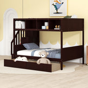 Bunk Bed With Shelfs, Storage Staircase And 2 Drawers